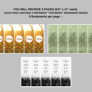 TESTIMONY Bookmarks