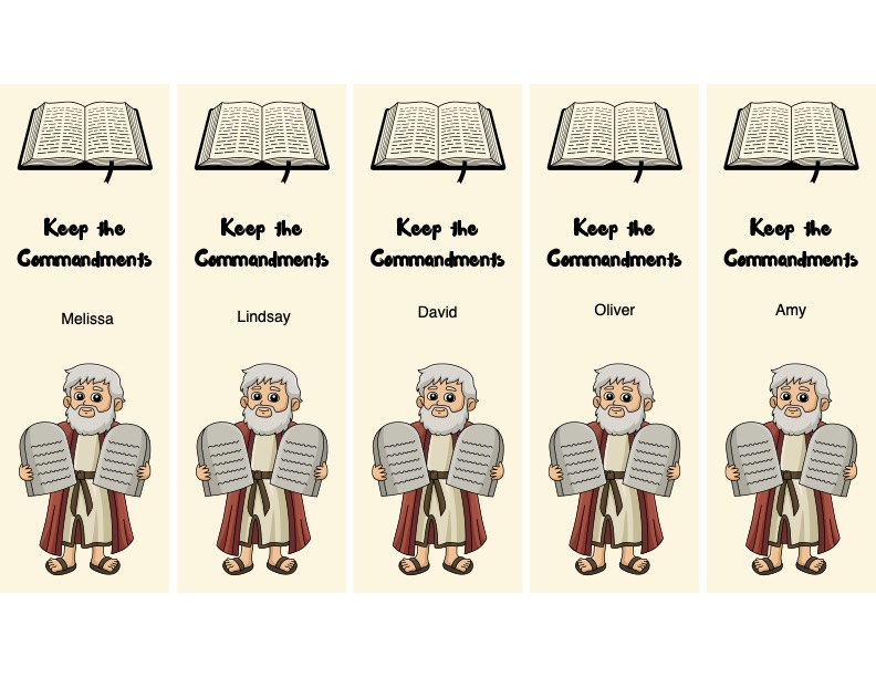 KEEP THE COMMANDMENTS - Fillable Bookmarks - Image 3