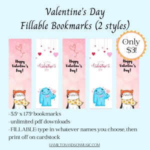 VALENTINE'S DAY - Fillable Bookmarks