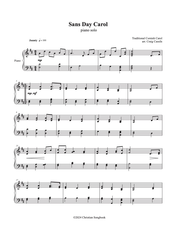 SANS DAY CAROL - piano solo bundle - Image 2